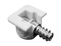 Полкодержатель врезной d15мм (белый) + шток-евровинт, для деревянных полок Флиппер