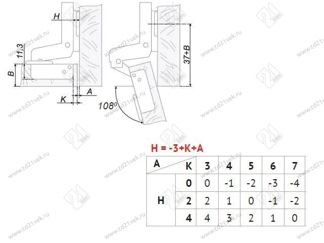 H102C02/0112 Петля Boyard 16 мм + планка H=2 <250> 2