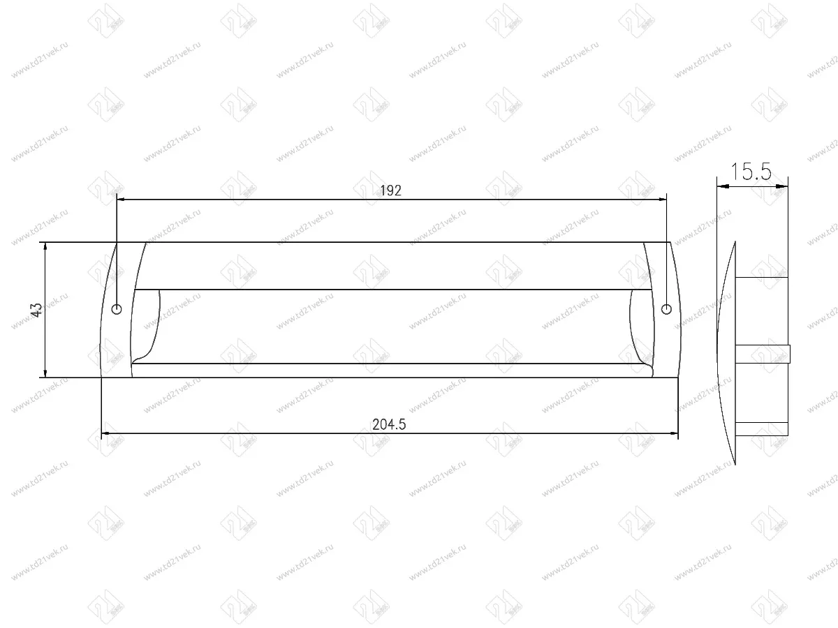 Ручка-раковина 192мм (L205мм) хром/мат.хром, AL04 2
