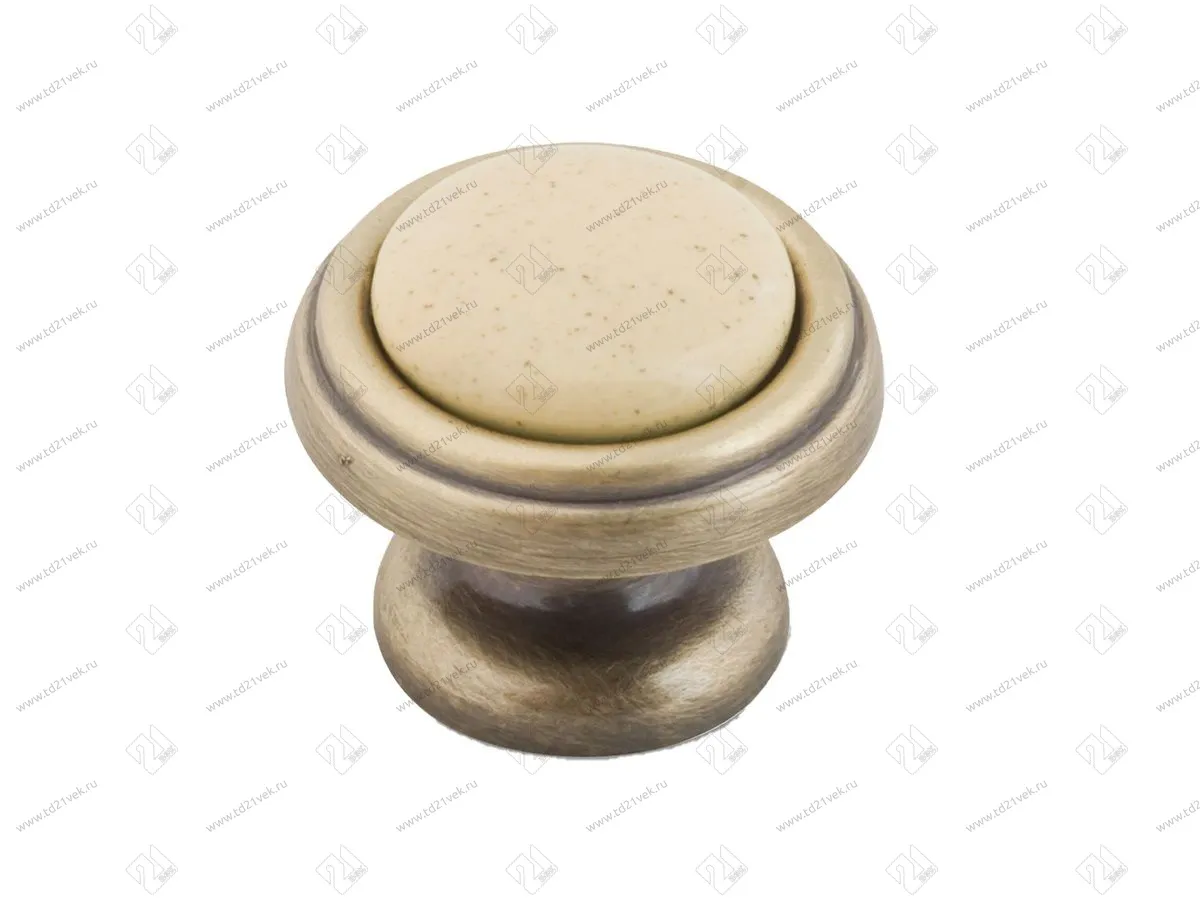 KF03-05 OAB Ручка-кнопка с фарфором,оксидированная  бронза 100/500 1
