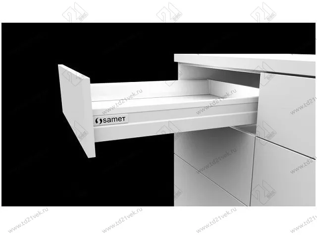 127140261 SMARTBOX L500мм / H99мм / 16мм-дно / задн.стенка (белый) с довод. (pack) <1/4> 1