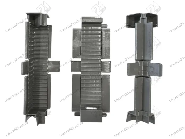 Комплект для цоколя с подсветкой, алюминий матовый, 1соединитель, 1угол.внутр, 1угол наружний, пластик 1