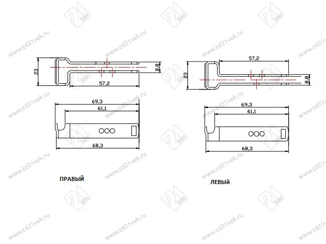 Навес мебельный регулируемый, ABS, левый, пластик, белый 2