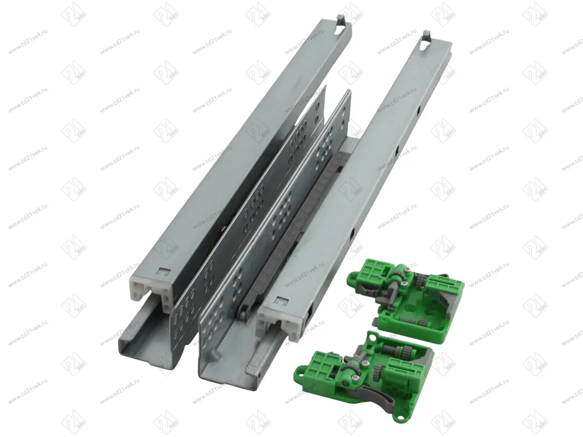 Направляющие 350мм скрытого монтажа полного выдвижения, 3D крепления, нагрузка-35кг, c доводчиком 1