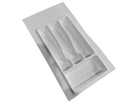 Лоток для столовых приборов в базу шир.300-350 PP (214/270*429/490*45мм) с насечками, белый <1/50>