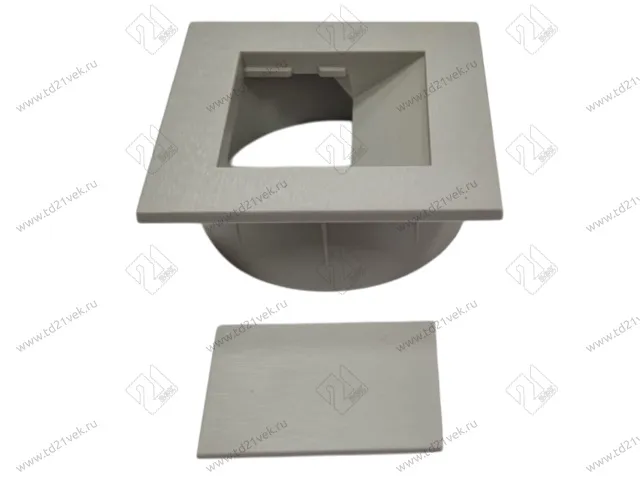 Заглушка кабель-канала, 66х66х22мм, d60мм, светло-серый 2