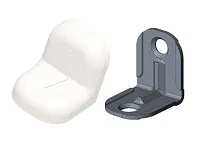 Уголок крепежный 20х20х16 мм, белый c пластиковой крышкой