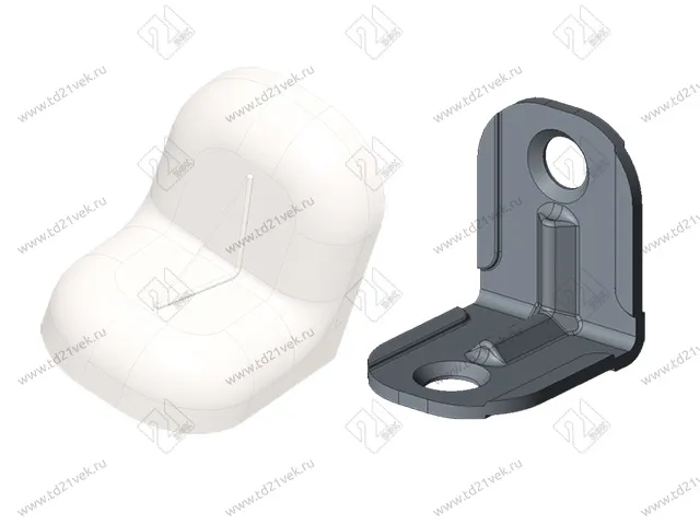 Уголок крепежный 20х20х16 мм, белый c пластиковой крышкой 1