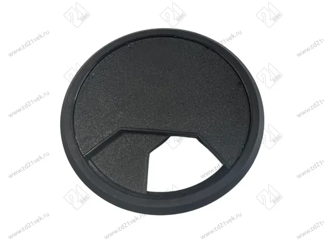 Заглушка кабель-канала, пластиковая, круглая, d=60 мм, черная 1