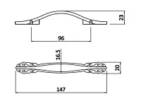 UZ-ROYAL2-96-10-03 Ручка GTV ROYAL2 C=96мм, белый/золото <40>
