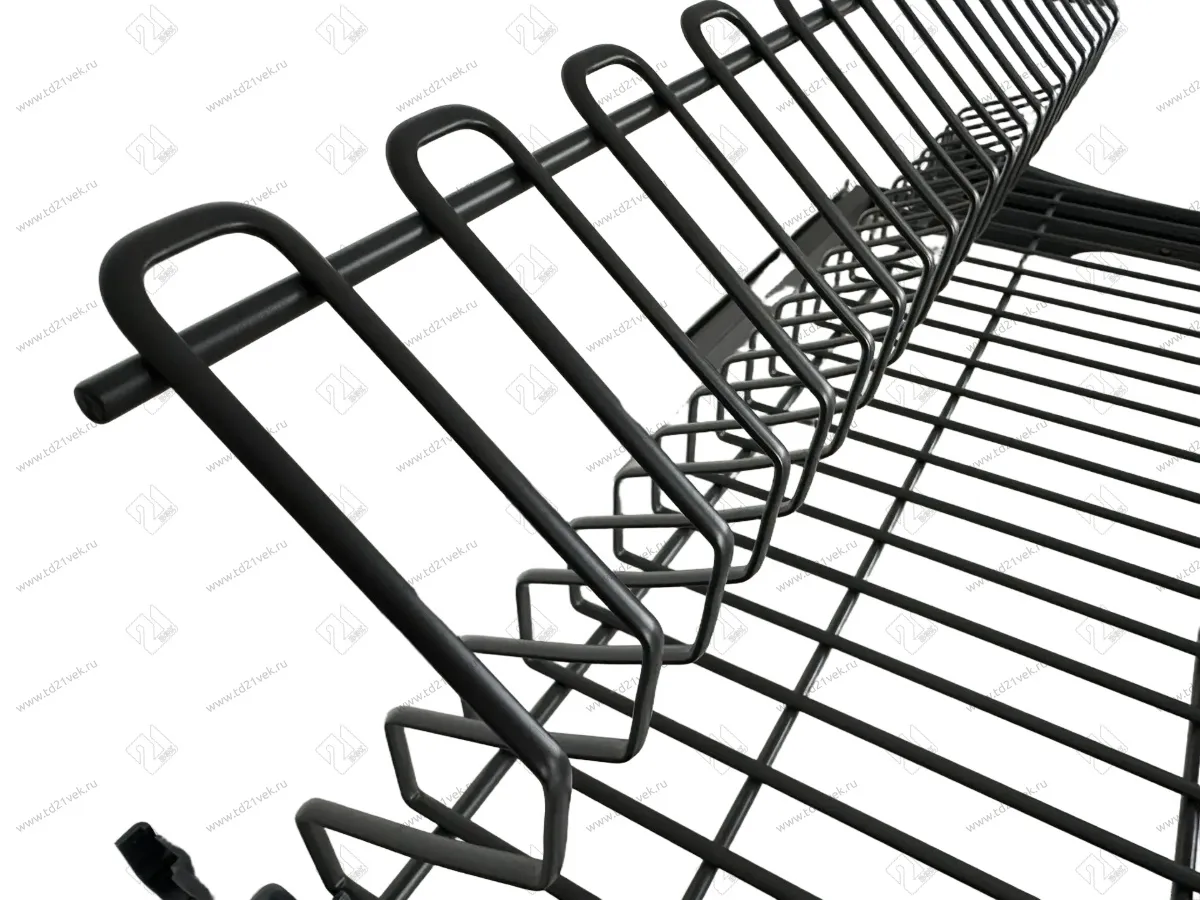 Сушка для посуды 900мм двухуровневая, 2 поддона, антрацит, плоский прут, для ДСП 16мм, 868х275х209 мм 5