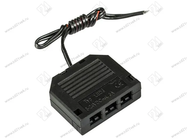 15.800.00.100 Провод соединительный с параллельным разветвителем мини  для блоков питания, 12В, max 3A, (3 LED кон-ра L815), с проводом 2x0.34мм, L=0,2м, 33,5x28,3x10мм 1