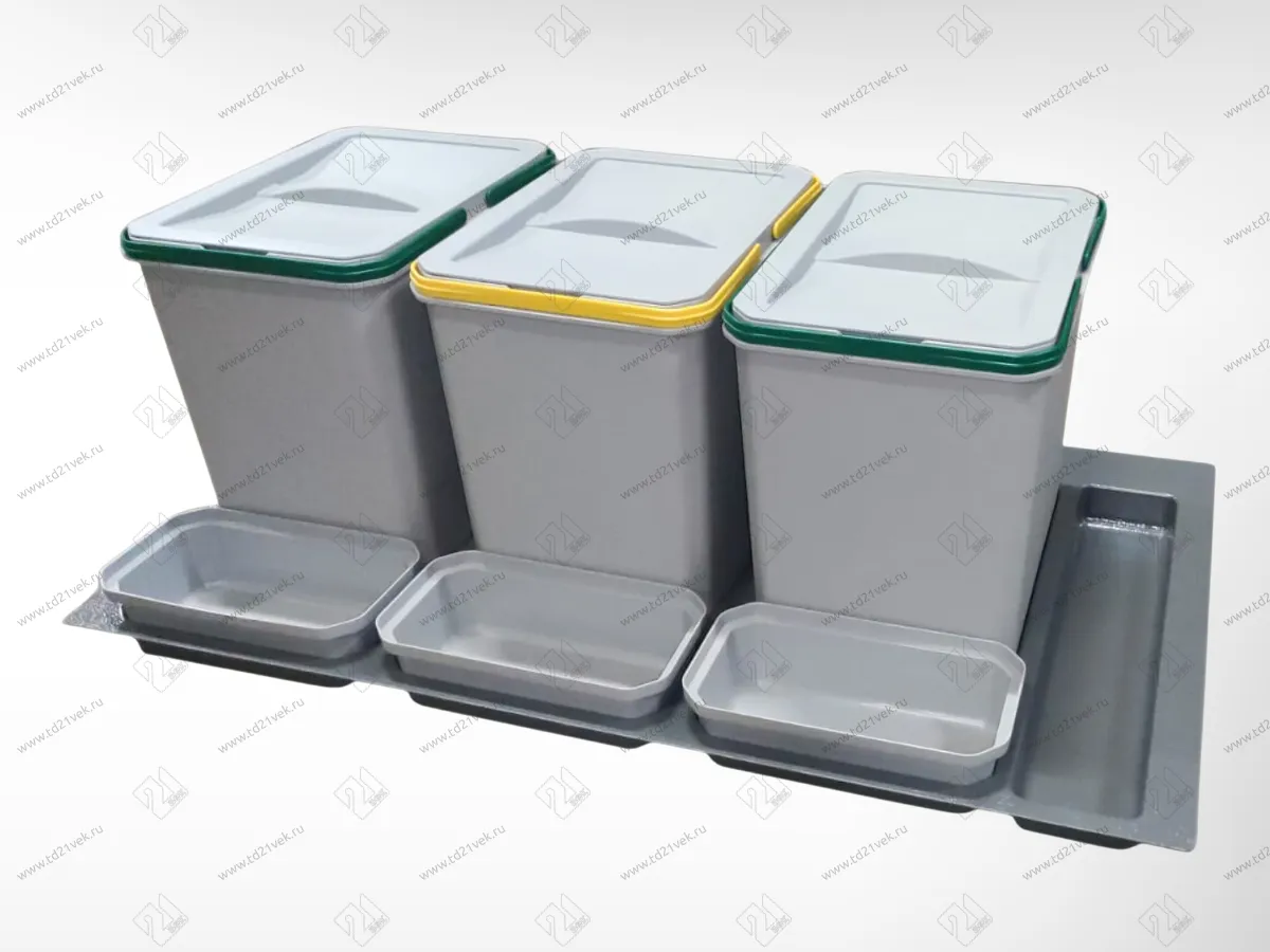 S-2562-G Система сортировки в базу 900 мм, Starax Order, 3 ведра, серый 1