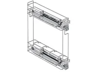 S-2413-08-C Бутылочница 150, Starax, 2-х ярусная, направляющие Blum Tandem, выдвижение 7/8, (106х475х495), правая, хром