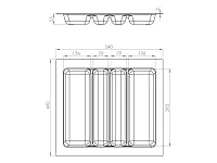 S-2687-WP Лоток для столовых приборов Starax в базу шир. 600 (540x490x55 мм), белый