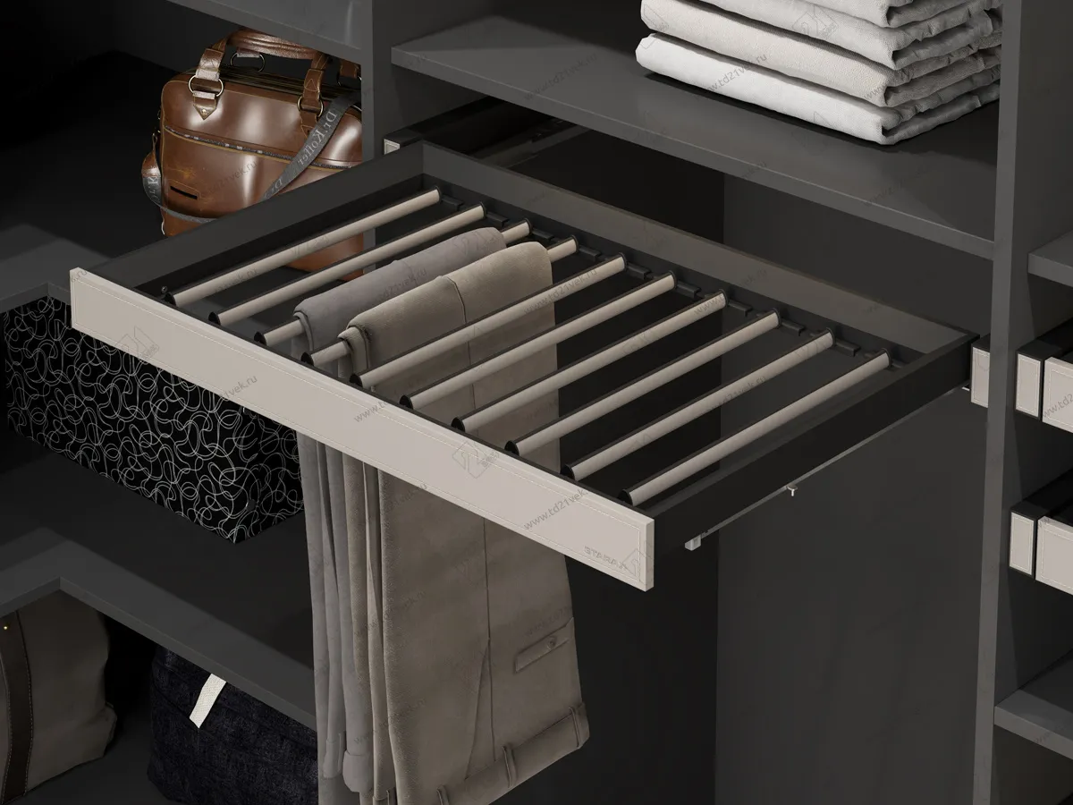 S-6412-A Брючница в базу 800 мм, экокожа, Starax, (764x470x60 мм), антрацит 1