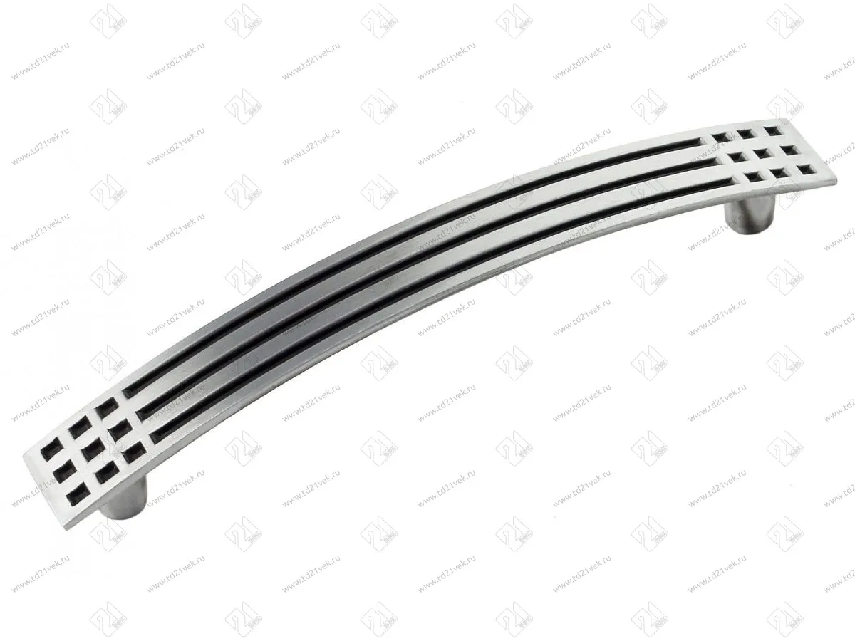 RS003SC/DBL.4/128 Ручка-скоба S0369/128 сатиновый хром/чёрный матовый <25> 1