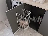 Корзина для белья в базу 400 мм, 340х435х230 мм, белая, с креплением на дверцу, крепёж 4 шт. в комплекте