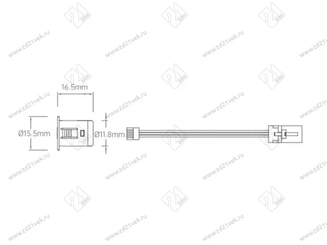 Сенсорная кнопка включения питания подсветки, d12х15мм, DC12-24V, черный 2