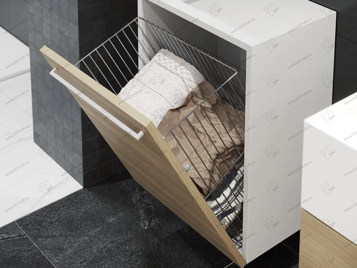 S-8014-C Корзина для белья в базу 450 мм, Starax, с креплением на дверцу, (380х260х500 мм), хром 1