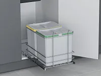 S-2579-G Мусорное ведро Starax 16+16л. шир. 400 (340x485x385) пластик <1>