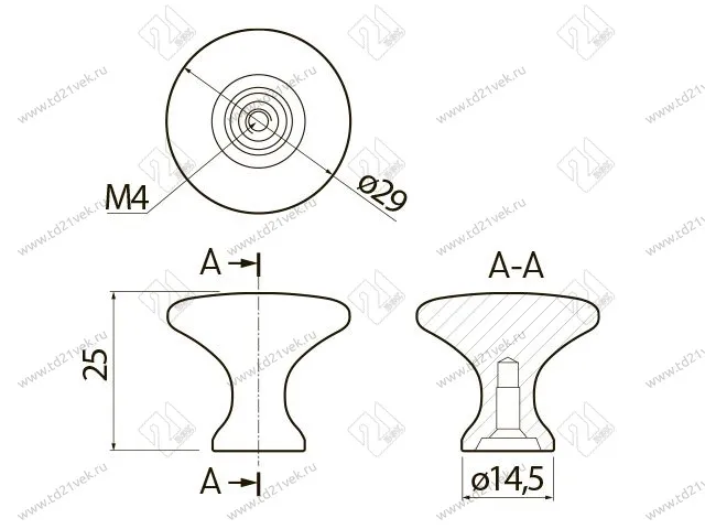 GZ-UDINE-1-10M  Ручка-кнопка UDINE, белый матовый <25> 2