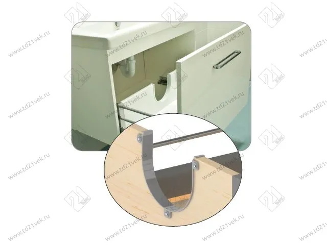 105-91-11-302 Ограничитель Mesan (вертикальный) для сифона U-образный 220мм, белый 3