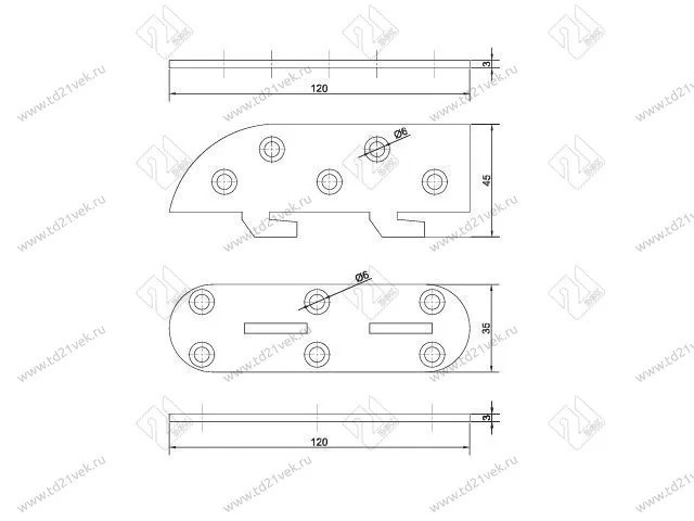 Стяжка кроватная, цинк левая <100> 2