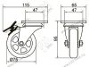 Опора колесная 383 нагрузка - 50 кг d=75, h=98 <100> превью 2