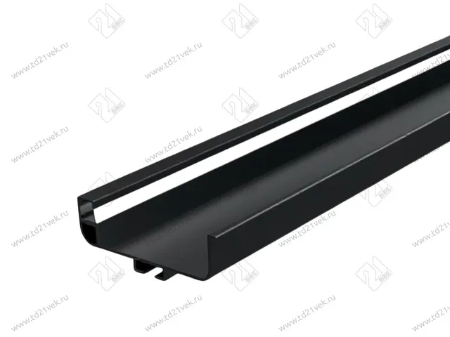 С-образный профиль GOLA с подсветкой, черный матовый, L=3000 мм, в комплекте LED лента, крепления 6 шт., коннектор 4