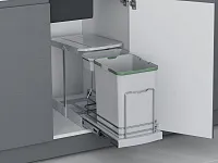 S-2391-G Мусорное ведро Starax 16+1л. шир. 400 (260x440x400) серый