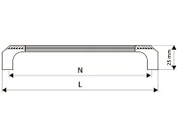 Ручка-рейлинг Оскар 14.134/256 плоский (алюмин)<50>