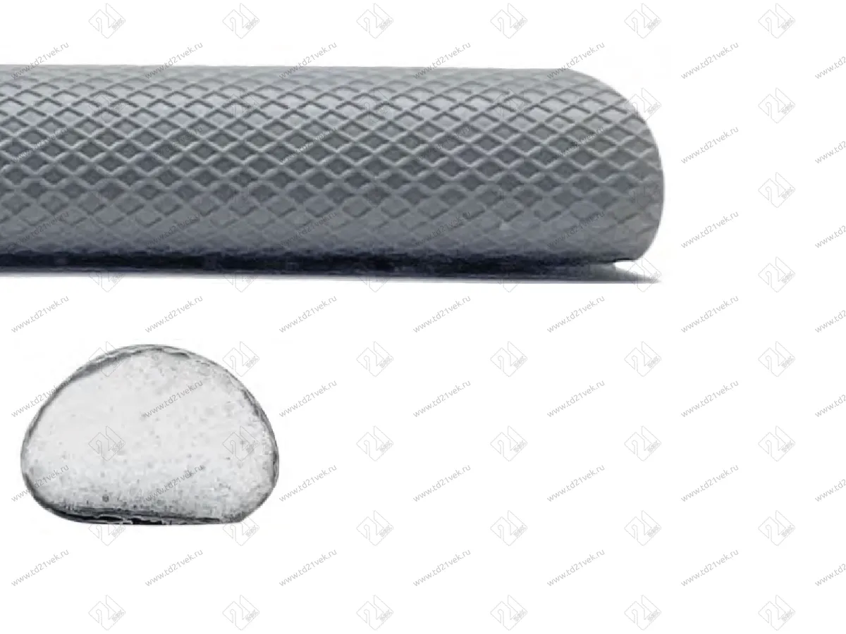 Уплотнитель полиуретановый ш9х в6мм (светло-серый/серебро) <10м / бухта-200м> 2