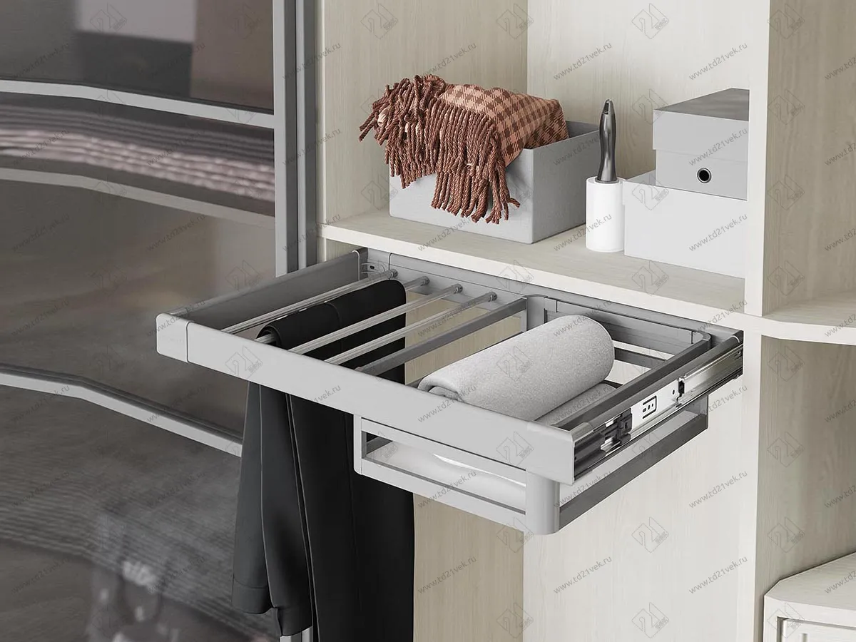 S-6241-G Корзина для одежды с брючницей в базу 700 мм, Starax, (650-680х470х160 мм) 1