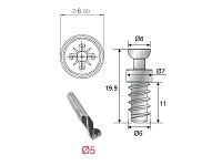 103-08-01-403 Винт Mesan для Raffix с эксц./miniRaffix/Prolock d6х11мм (саморез) цинк <1000/5000>
