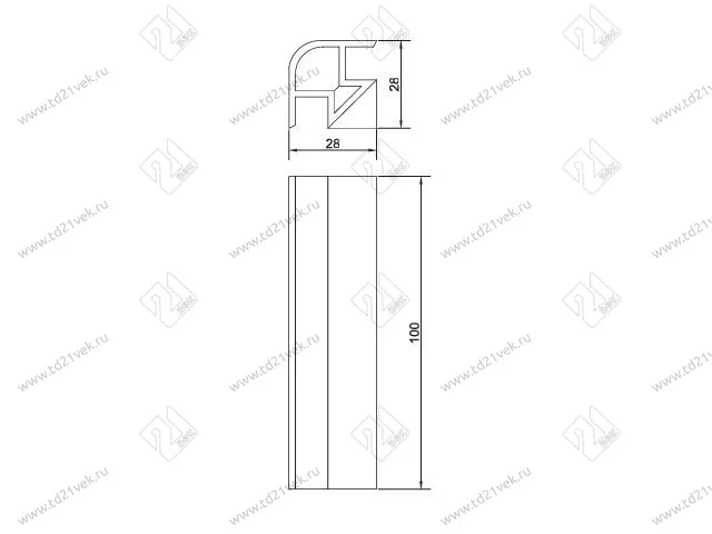 Угол для цоколя 90гр, декор ольха 1958-24 <> 2