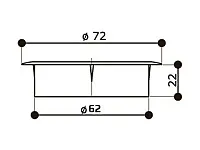 Заглушка кабель-канала, круглая, d=62 №2, светлая ольха