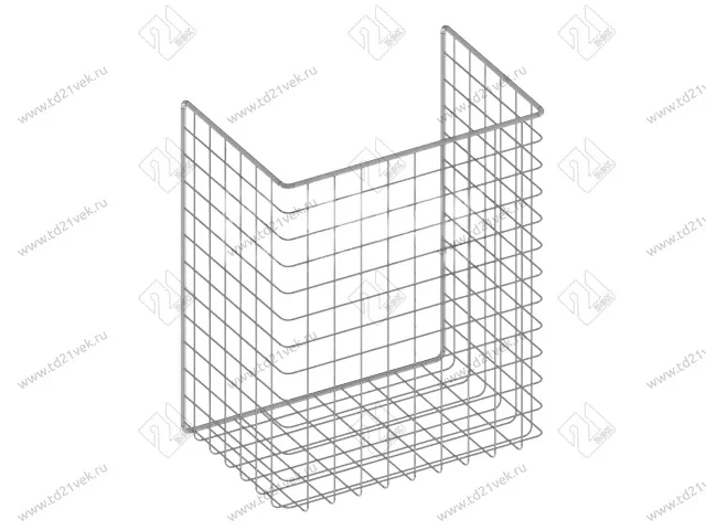 Корзина для белья в базу 400 мм, 340х435х230 мм, белая, с креплением на дверцу, крепёж 4 шт. в комплекте 1