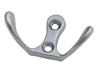 Крючок двухрожковый, хром матовый, VESHALKA