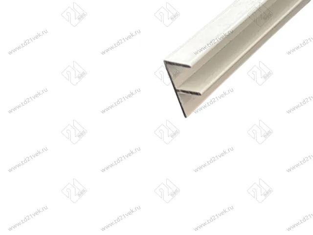 Планка БЕЛАЯ угловая алюм. для стеновых панелей 6мм (F-обр) 1050 L=600 <100> 1