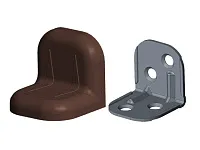 Уголок крепежный 24х24х25 мм, орех c пластиковой крышкой