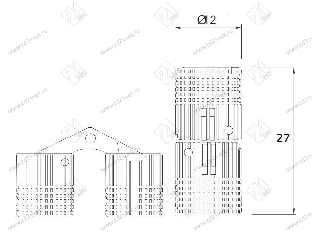 ZC-GTV-12-00 Петля цилиндрическая GTV, 12/19/27мм, max нагр. 7 кг., старое золото, <100/200> 2