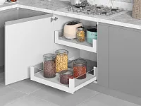 S-2333-P-W Выдвижная корзина для распашных фасадов Starax шир. 450 (414х460х80 мм), премиум, белая