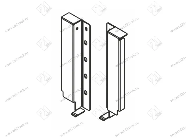 Крепление задней стенки Dragon Pro, H178 мм, белый, комплект- 2 шт. 2