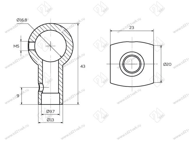 Держатель рейлинга традиция хром 2