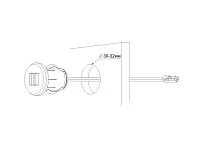 06.800.01.320 USB-розетка, врезная, круглая, USB CHARGE-S, 2xUSB, max.3,4A, провод 2м c LED кон., серебристый, 37х31.3мм