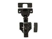 Петля полунакладная 8мм (без пружины), 48мм, планка Н=2, 3D, CLIP-ON, 2 накладки+4 самореза, черный