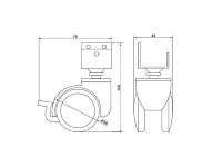 Опора колесная 566 нагрузка - 40 кг d=50, h=68 <100>