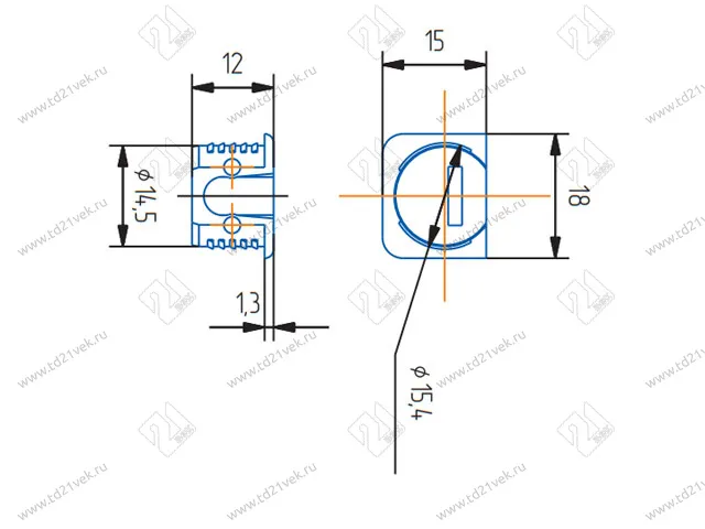 Полкодержатель для деревянных полок, врезной, d15 мм, шток с гладким штифтом в комплекте, FLIPPER, бежевый, 1 упак.=1000 шт. 2