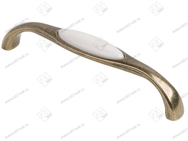 SF10-10-128 OAB Ручка-скоба с фарфором, 128 мм , оксидированная бронза 50/250 1